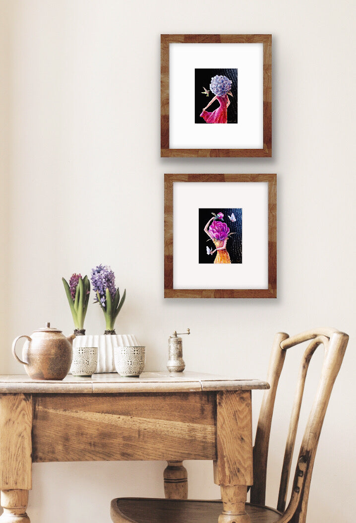 'Hydrangea', 'Peony' and 'Marigold' Collectible Art Cards