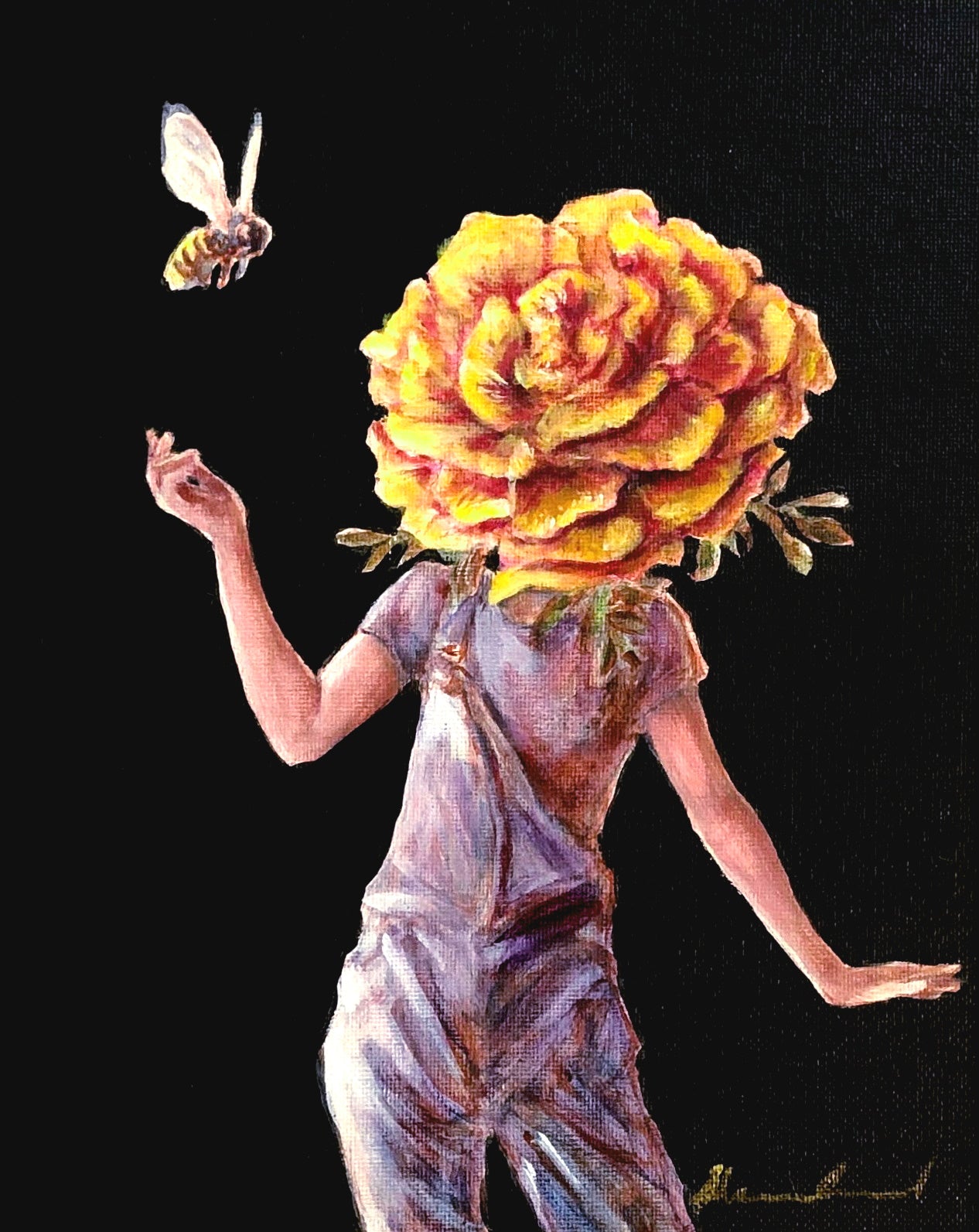 'Hydrangea', 'Peony' and 'Marigold' Collectible Art Cards