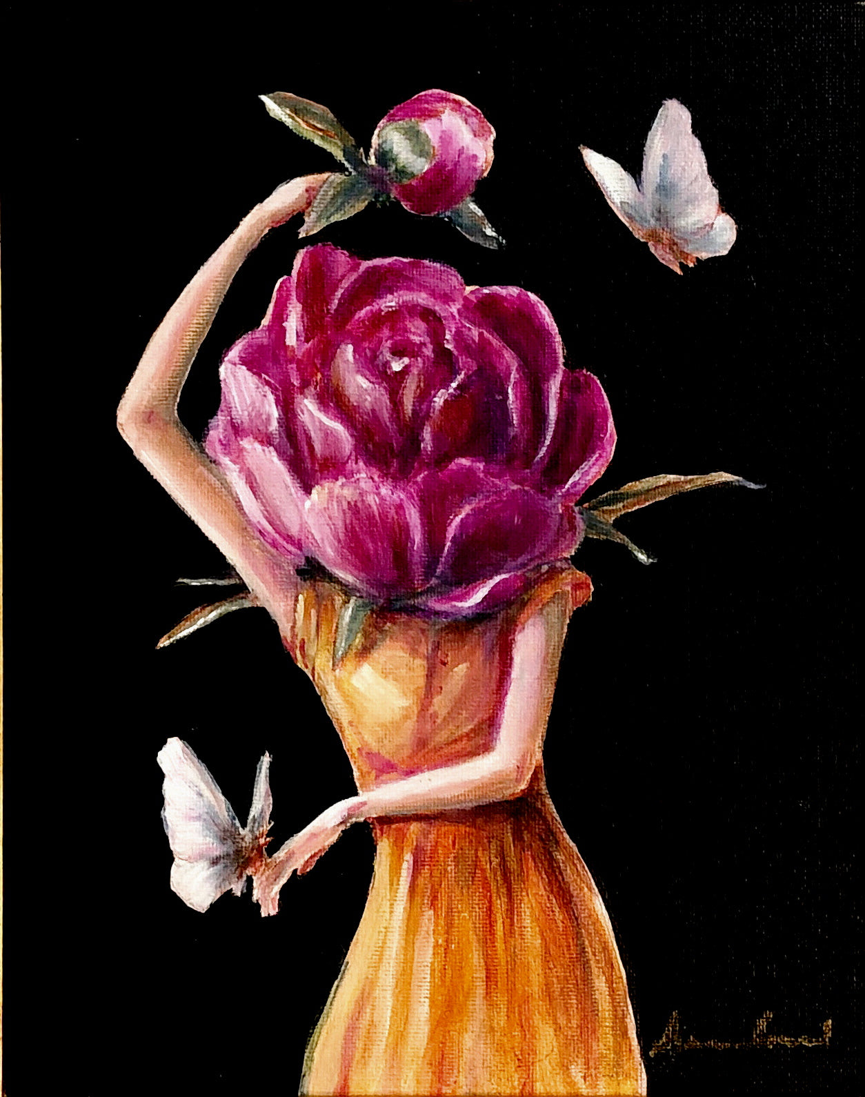 'Hydrangea', 'Peony' and 'Marigold' Collectible Art Cards