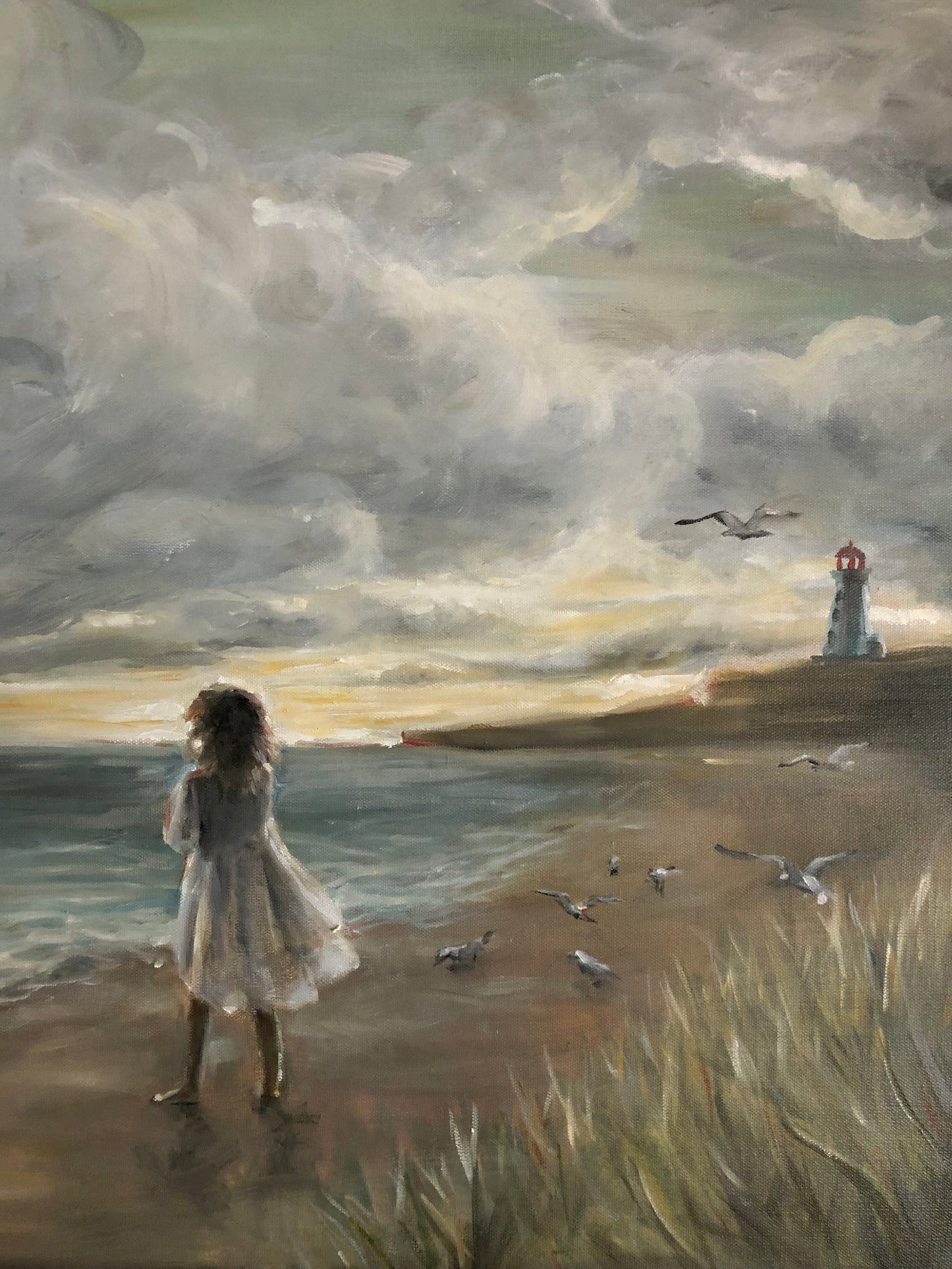 'The Storm Watcher' 23.6 x 31.5" Oil