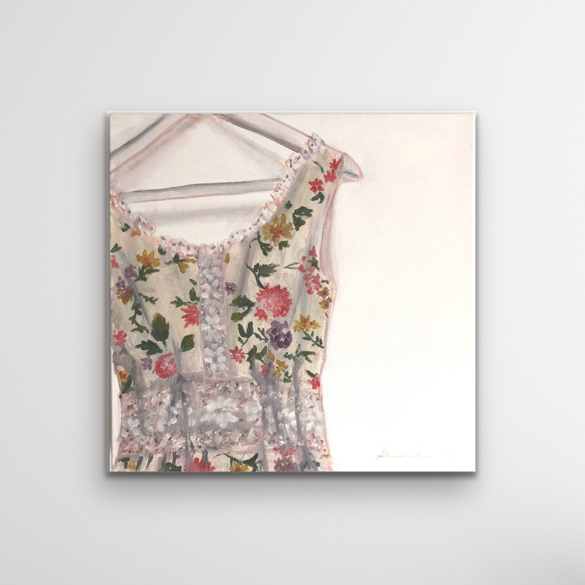 'Floral Dress' - 12x12 Oil